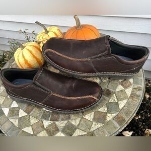 ✴️Clark’s Vanek Step brown leather loafer slip ons